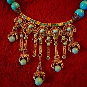 Heidi Daus Purple & Robin blue necklace